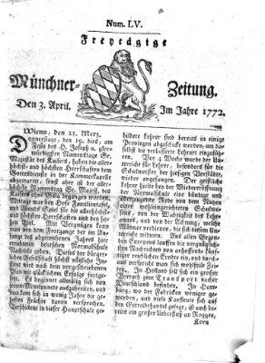 Münchner Zeitung (Süddeutsche Presse) Friday 3. April 1772