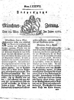 Münchner Zeitung (Süddeutsche Presse) Freitag 29. Mai 1772