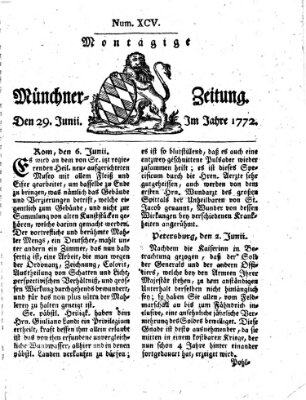 Münchner Zeitung (Süddeutsche Presse) Montag 29. Juni 1772