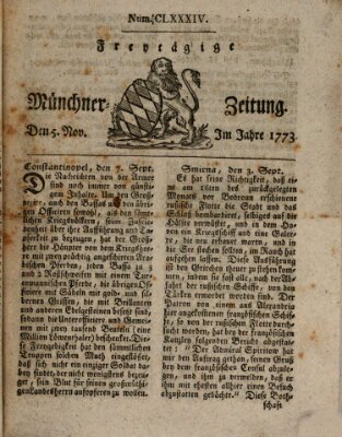 Münchner Zeitung (Süddeutsche Presse) Freitag 5. November 1773