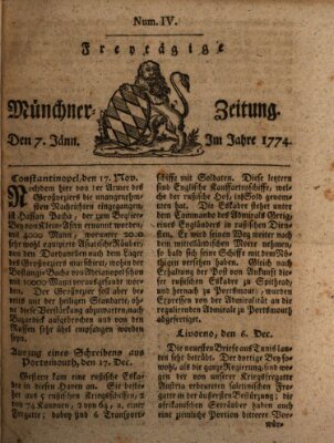 Münchner Zeitung (Süddeutsche Presse) Freitag 7. Januar 1774