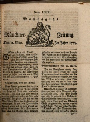 Münchner Zeitung (Süddeutsche Presse) Montag 2. Mai 1774