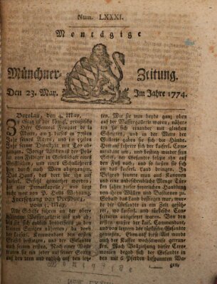 Münchner Zeitung (Süddeutsche Presse) Montag 23. Mai 1774