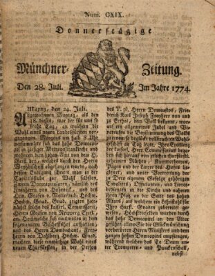 Münchner Zeitung (Süddeutsche Presse) Donnerstag 28. Juli 1774