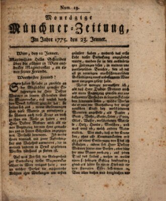 Münchner Zeitung (Süddeutsche Presse) Montag 23. Januar 1775