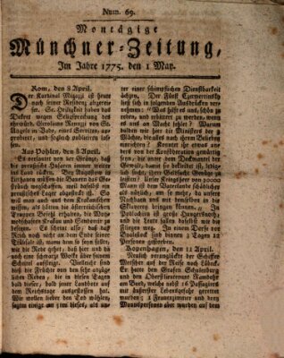 Münchner Zeitung (Süddeutsche Presse) Montag 1. Mai 1775