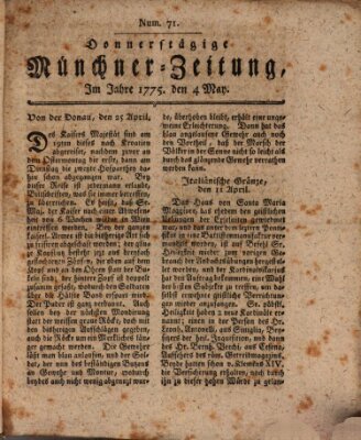 Münchner Zeitung (Süddeutsche Presse) Donnerstag 4. Mai 1775