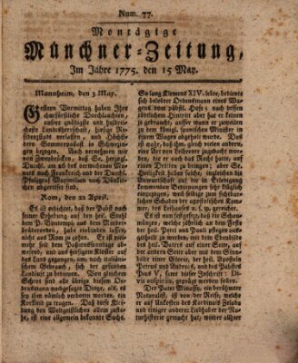 Münchner Zeitung (Süddeutsche Presse) Montag 15. Mai 1775