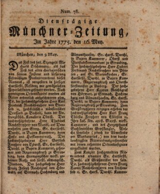 Münchner Zeitung (Süddeutsche Presse) Dienstag 16. Mai 1775