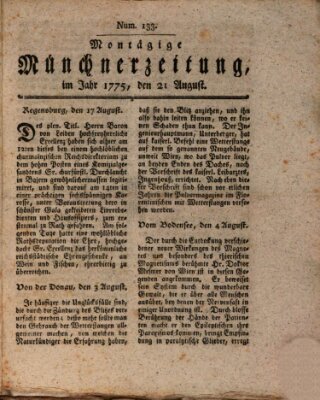 Münchner Zeitung (Süddeutsche Presse) Montag 21. August 1775