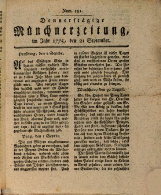 Münchner Zeitung (Süddeutsche Presse) Donnerstag 21. September 1775