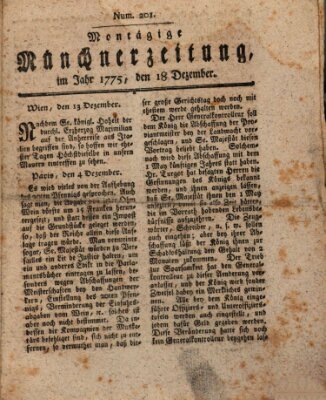 Münchner Zeitung (Süddeutsche Presse) Montag 18. Dezember 1775