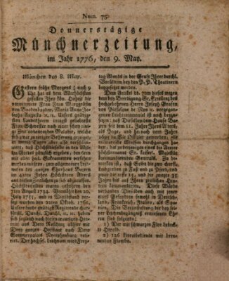 Münchner Zeitung (Süddeutsche Presse) Donnerstag 9. Mai 1776