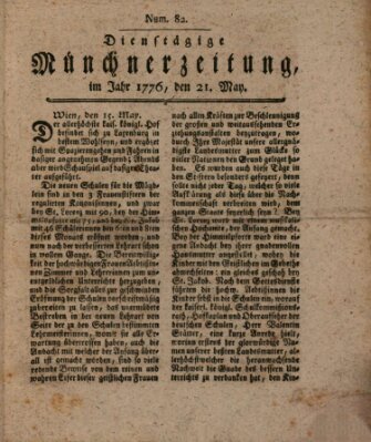 Münchner Zeitung (Süddeutsche Presse) Dienstag 21. Mai 1776