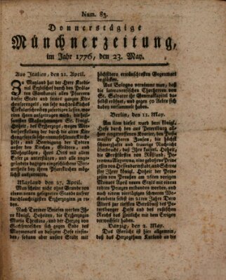 Münchner Zeitung (Süddeutsche Presse) Donnerstag 23. Mai 1776