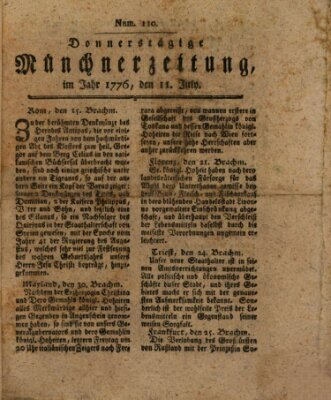 Münchner Zeitung (Süddeutsche Presse) Donnerstag 11. Juli 1776