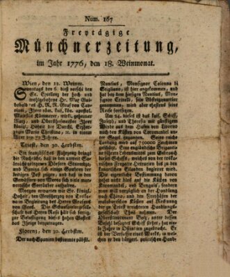 Münchner Zeitung (Süddeutsche Presse) Freitag 18. Oktober 1776