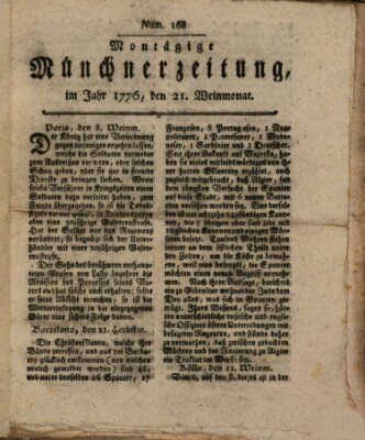 Münchner Zeitung (Süddeutsche Presse) Montag 21. Oktober 1776