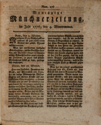 Münchner Zeitung (Süddeutsche Presse) Montag 4. November 1776