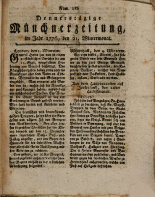 Münchner Zeitung (Süddeutsche Presse) Donnerstag 21. November 1776