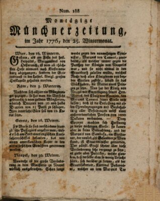 Münchner Zeitung (Süddeutsche Presse) Montag 25. November 1776