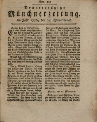 Münchner Zeitung (Süddeutsche Presse) Donnerstag 28. November 1776