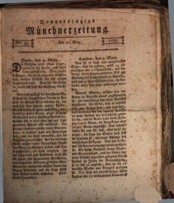 Münchner Zeitung (Süddeutsche Presse) Donnerstag 20. März 1777