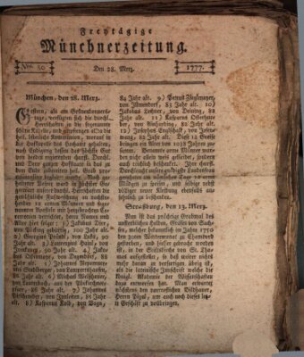 Münchner Zeitung (Süddeutsche Presse) Freitag 28. März 1777