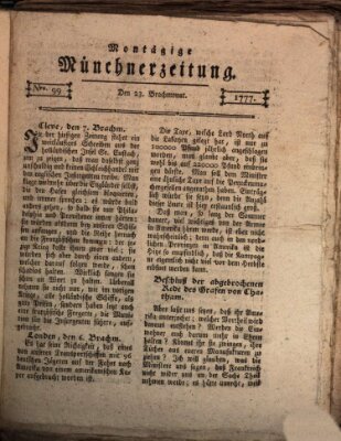 Münchner Zeitung (Süddeutsche Presse) Montag 23. Juni 1777