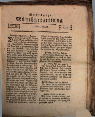 Münchner Zeitung (Süddeutsche Presse) Montag 4. August 1777