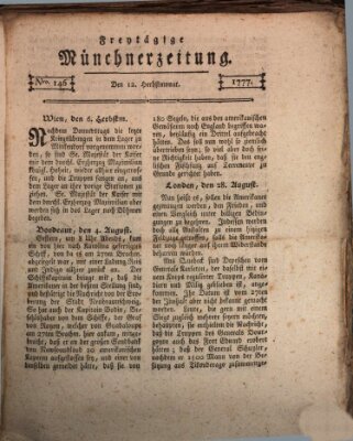 Münchner Zeitung (Süddeutsche Presse) Freitag 12. September 1777