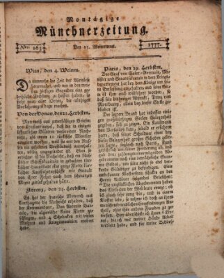 Münchner Zeitung (Süddeutsche Presse) Montag 13. Oktober 1777