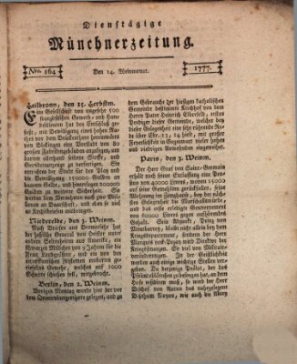 Münchner Zeitung (Süddeutsche Presse) Dienstag 14. Oktober 1777