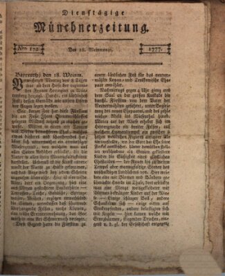 Münchner Zeitung (Süddeutsche Presse) Dienstag 28. Oktober 1777