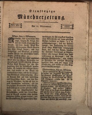 Münchner Zeitung (Süddeutsche Presse) Dienstag 11. November 1777