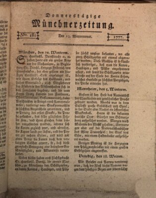 Münchner Zeitung (Süddeutsche Presse) Donnerstag 13. November 1777