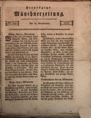 Münchner Zeitung (Süddeutsche Presse) Freitag 28. November 1777