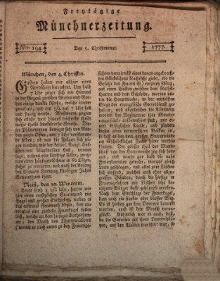 Münchner Zeitung (Süddeutsche Presse) Freitag 5. Dezember 1777