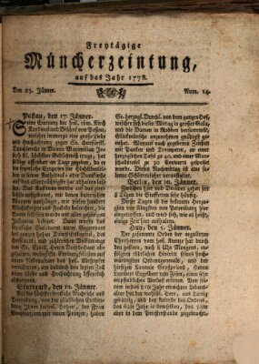 Münchner Zeitung (Süddeutsche Presse) Freitag 23. Januar 1778