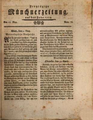 Münchner Zeitung (Süddeutsche Presse) Freitag 15. Mai 1778