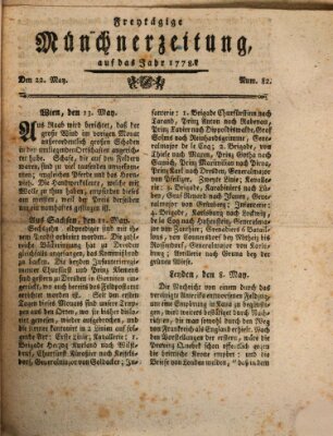 Münchner Zeitung (Süddeutsche Presse) Freitag 22. Mai 1778