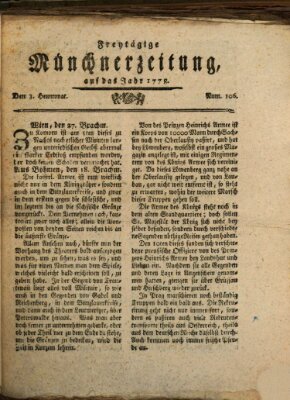 Münchner Zeitung (Süddeutsche Presse) Freitag 3. Juli 1778