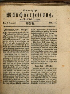 Münchner Zeitung (Süddeutsche Presse) Montag 6. Juli 1778