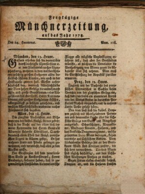 Münchner Zeitung (Süddeutsche Presse) Freitag 24. Juli 1778