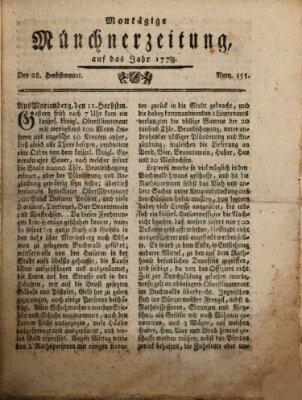 Münchner Zeitung (Süddeutsche Presse) Montag 28. September 1778