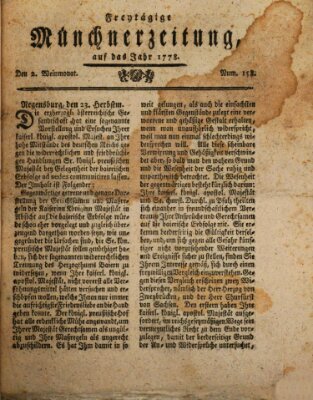 Münchner Zeitung (Süddeutsche Presse) Freitag 2. Oktober 1778