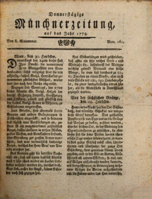 Münchner Zeitung (Süddeutsche Presse) Donnerstag 8. Oktober 1778