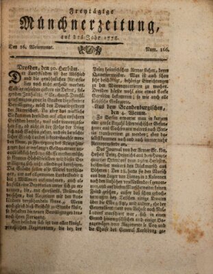 Münchner Zeitung (Süddeutsche Presse) Freitag 16. Oktober 1778