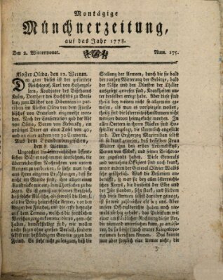 Münchner Zeitung (Süddeutsche Presse) Montag 2. November 1778