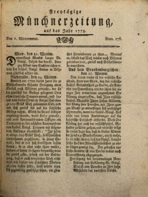 Münchner Zeitung (Süddeutsche Presse) Friday 6. November 1778